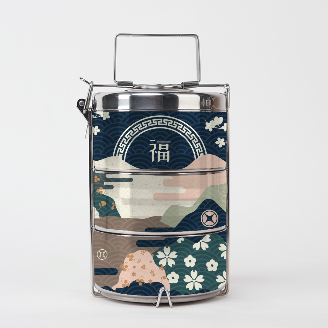 Fortune Garden - Three-Tier Tiffin Carrier