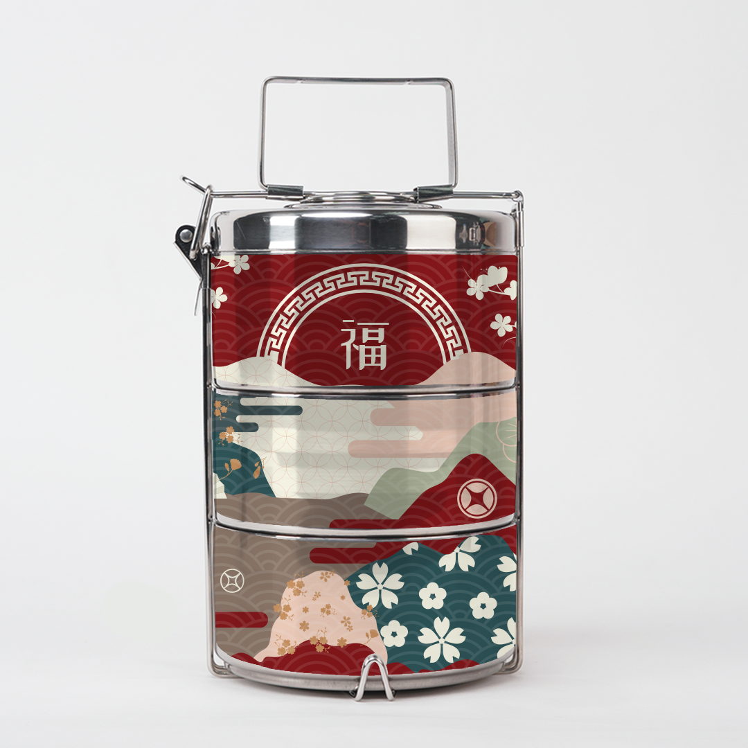Fortune Garden - Three-Tier Tiffin Carrier