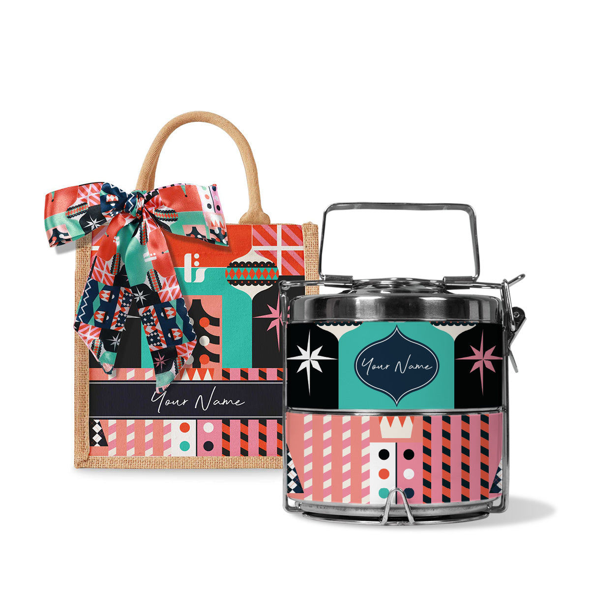 Frost Series - Lunch Tote Bag with Two-Tier Tiffin Carrier