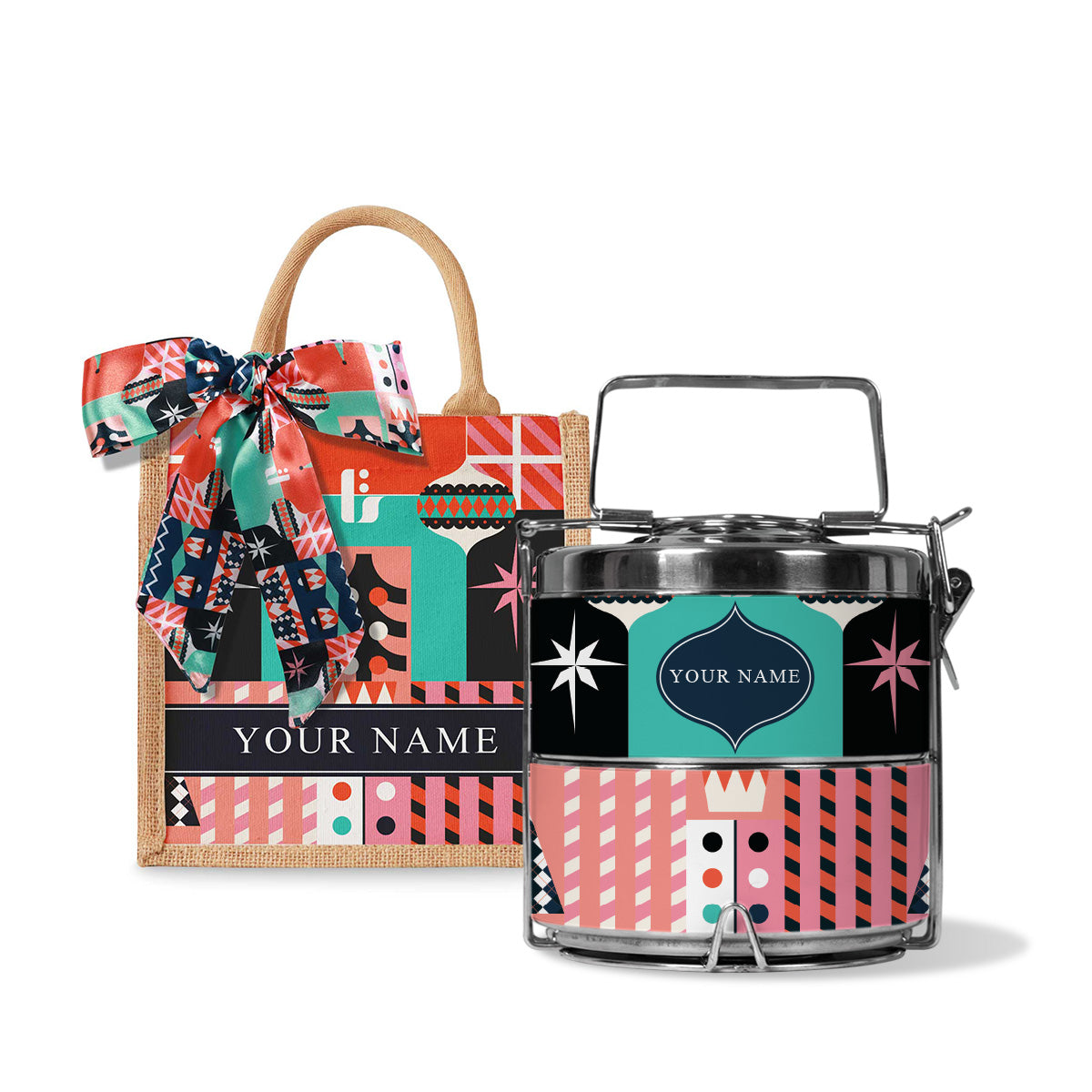 Frost Series - Lunch Tote Bag with Two-Tier Tiffin Carrier