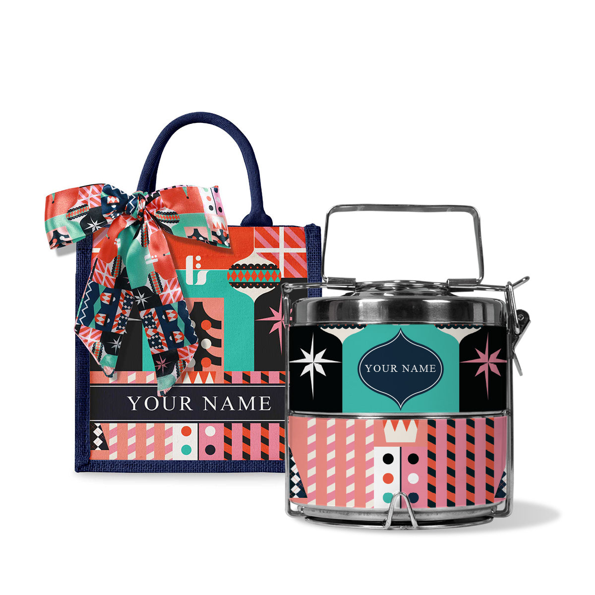 Frost Series - Lunch Tote Bag with Two-Tier Tiffin Carrier