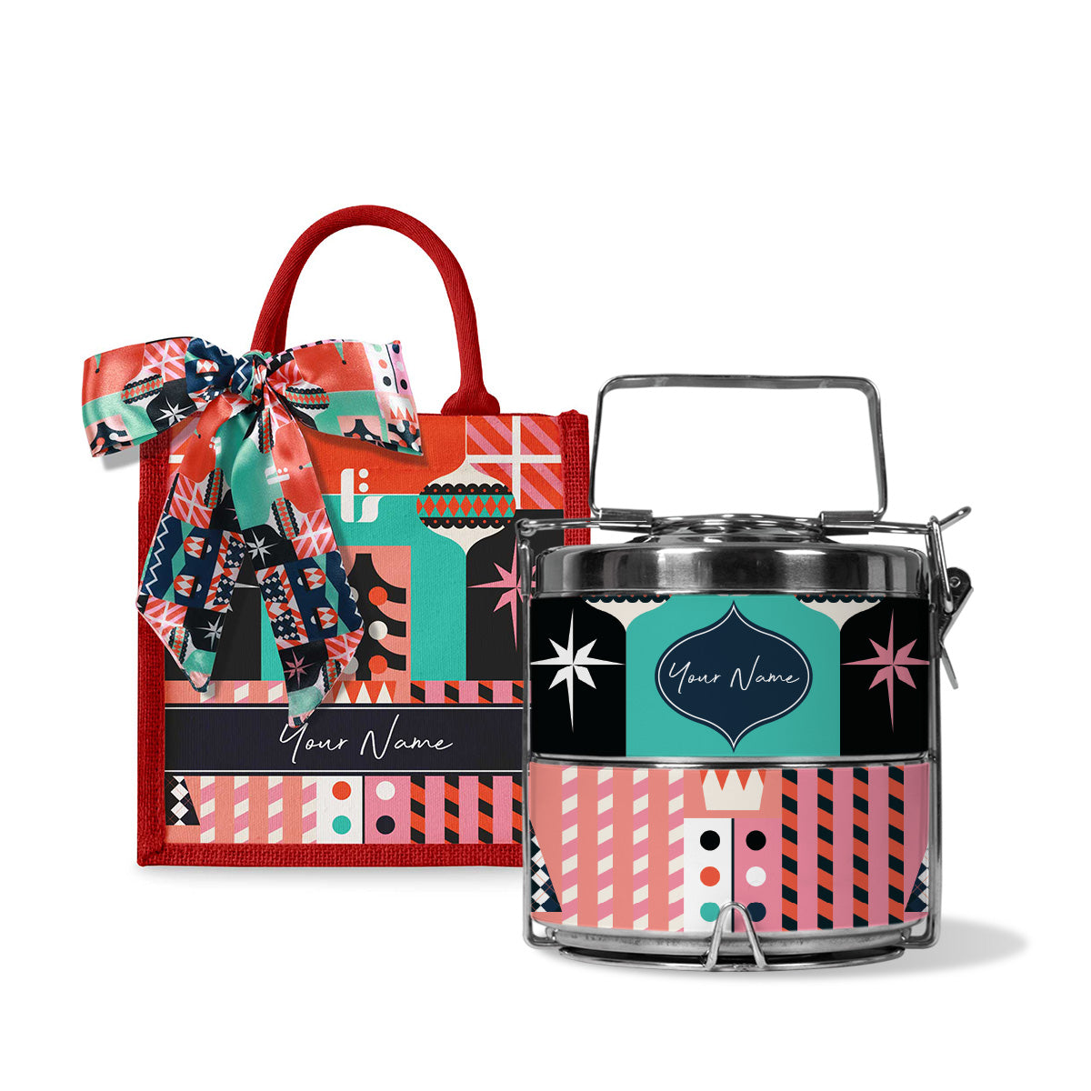 Frost Series - Lunch Tote Bag with Two-Tier Tiffin Carrier