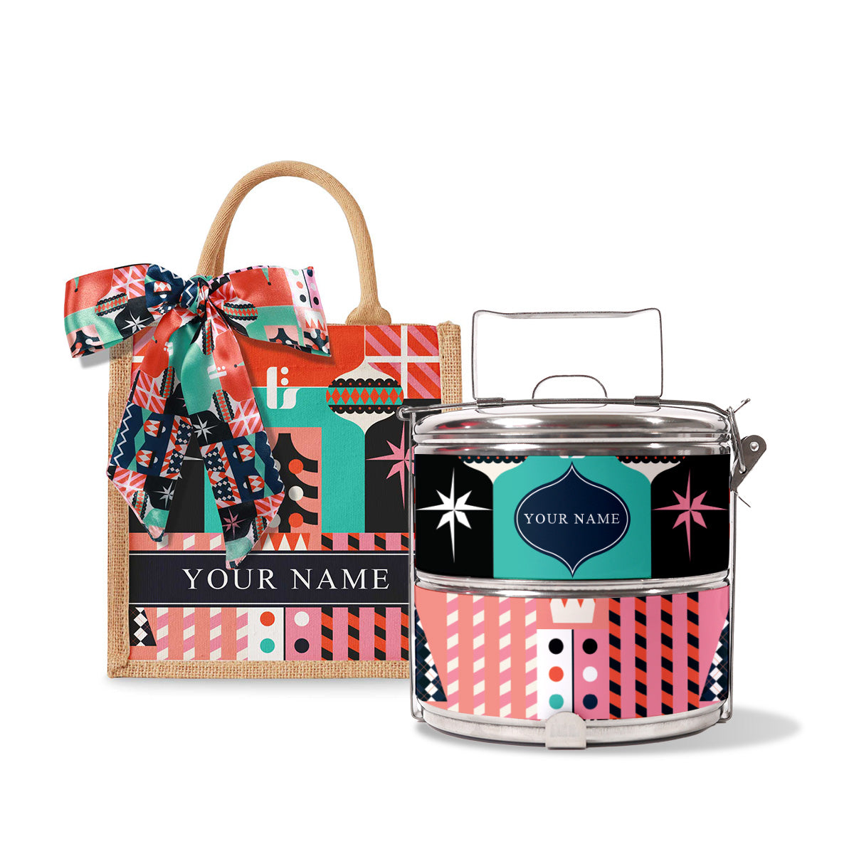 Frost Series - Lunch Tote Bag with Two-Tier Tiffin Carrier