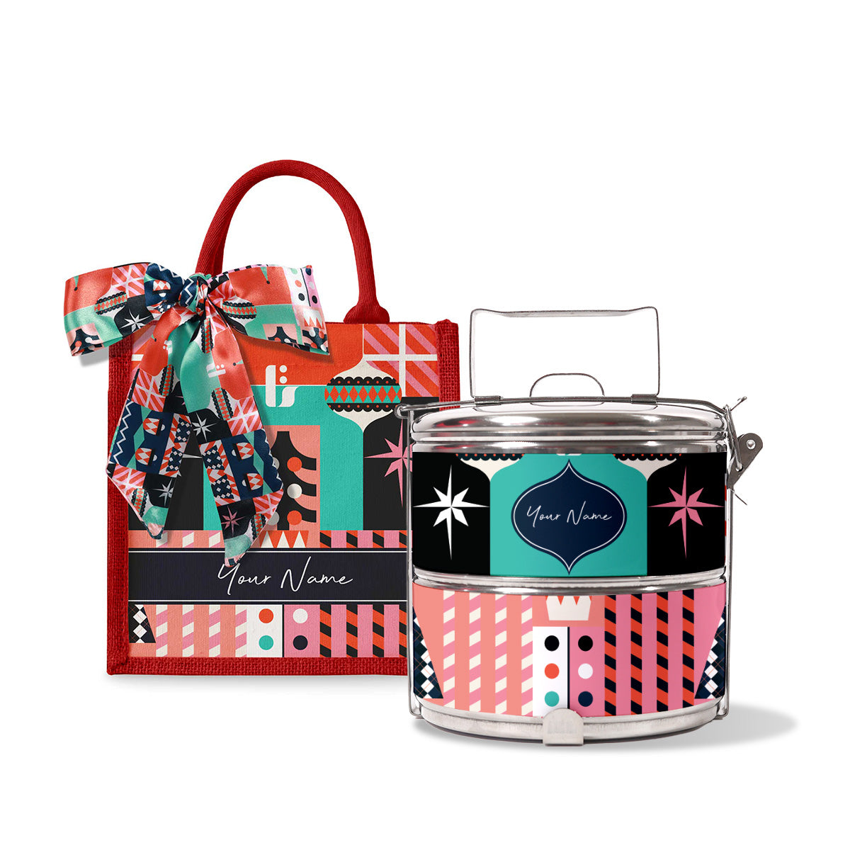 Frost Series - Lunch Tote Bag with Two-Tier Tiffin Carrier