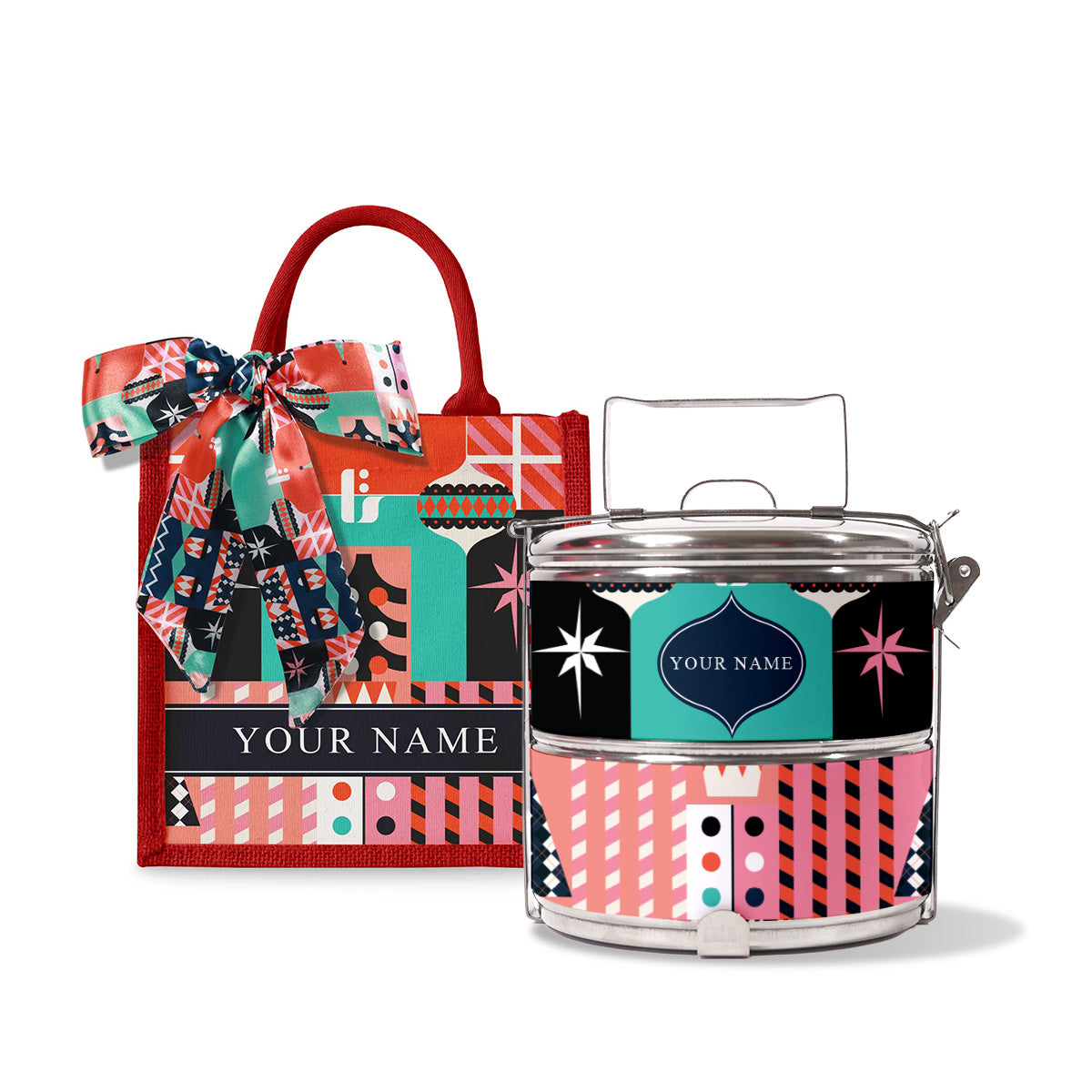 Frost Series - Lunch Tote Bag with Two-Tier Tiffin Carrier