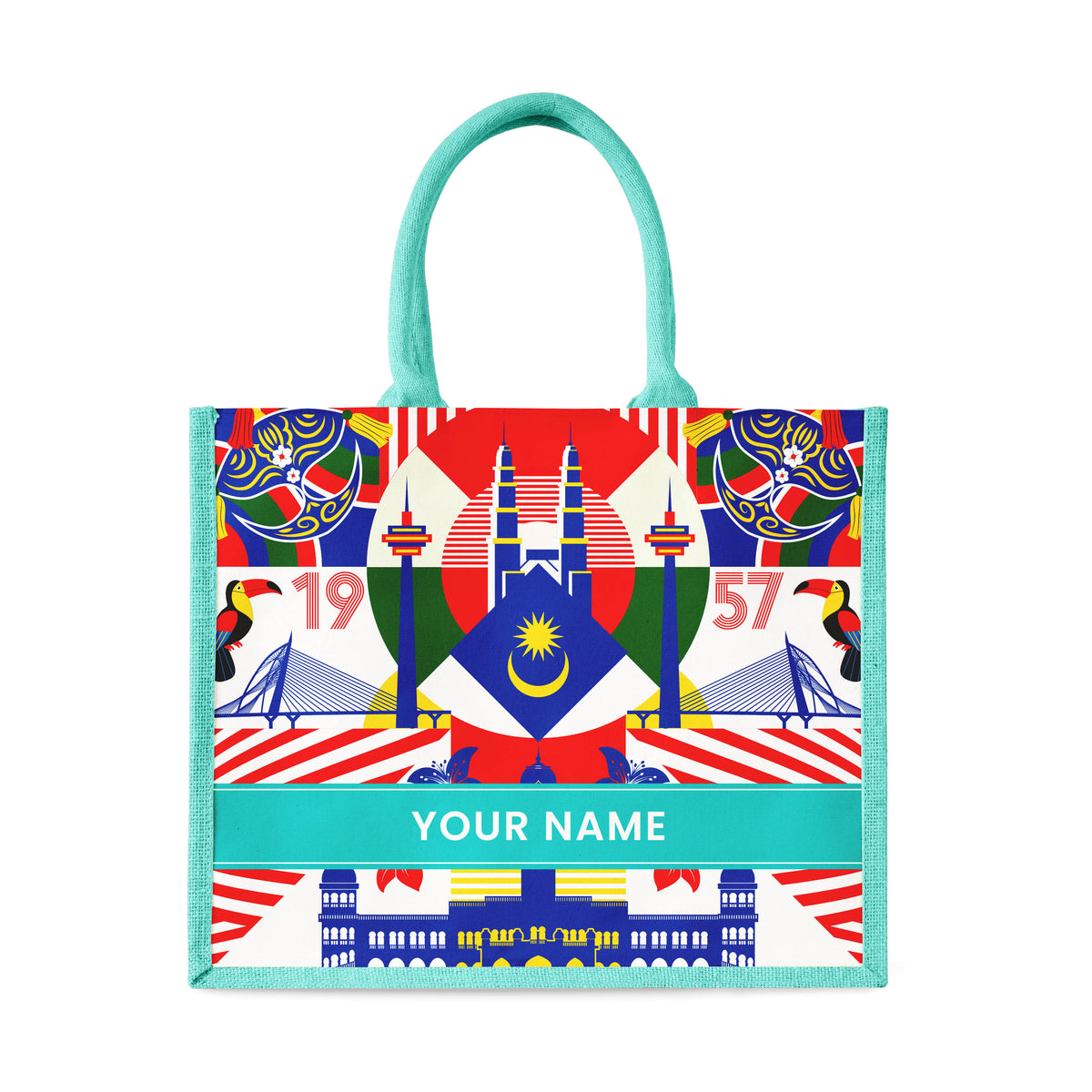 Merdeka Geometric - Jute Tote Bag