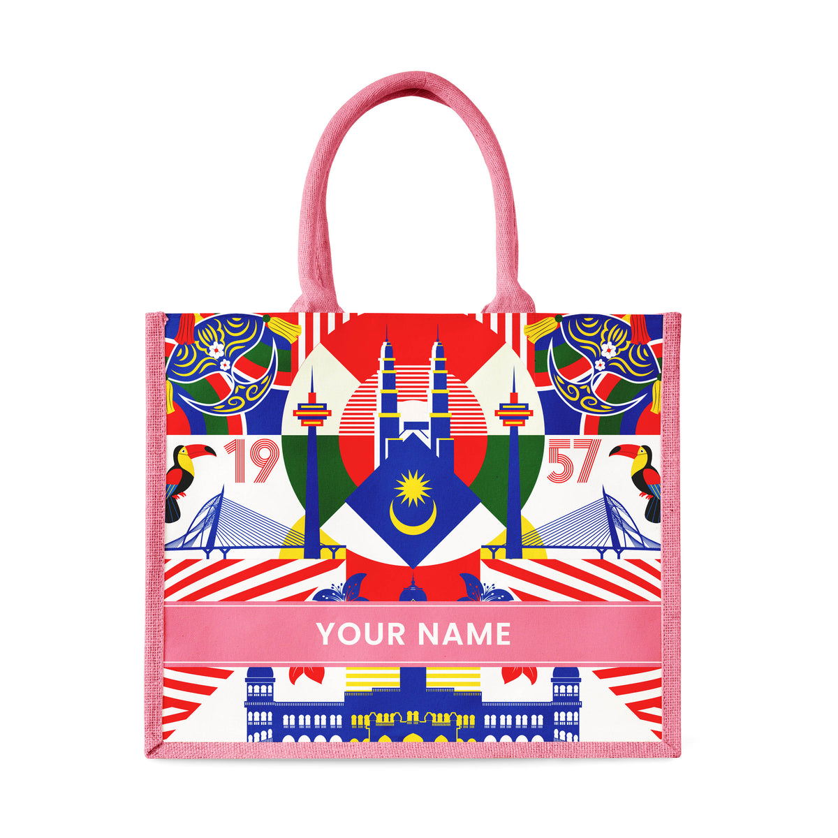 Merdeka Geometric - Jute Tote Bag