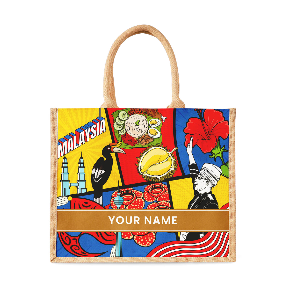 Merdeka Abstract - Jute Tote Bag