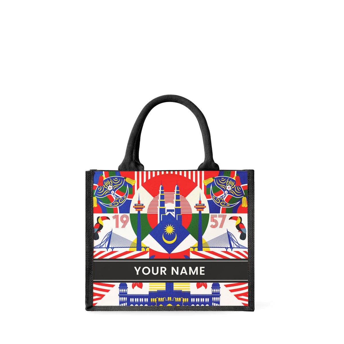 Merdeka Geometric - Jute Tote Bag