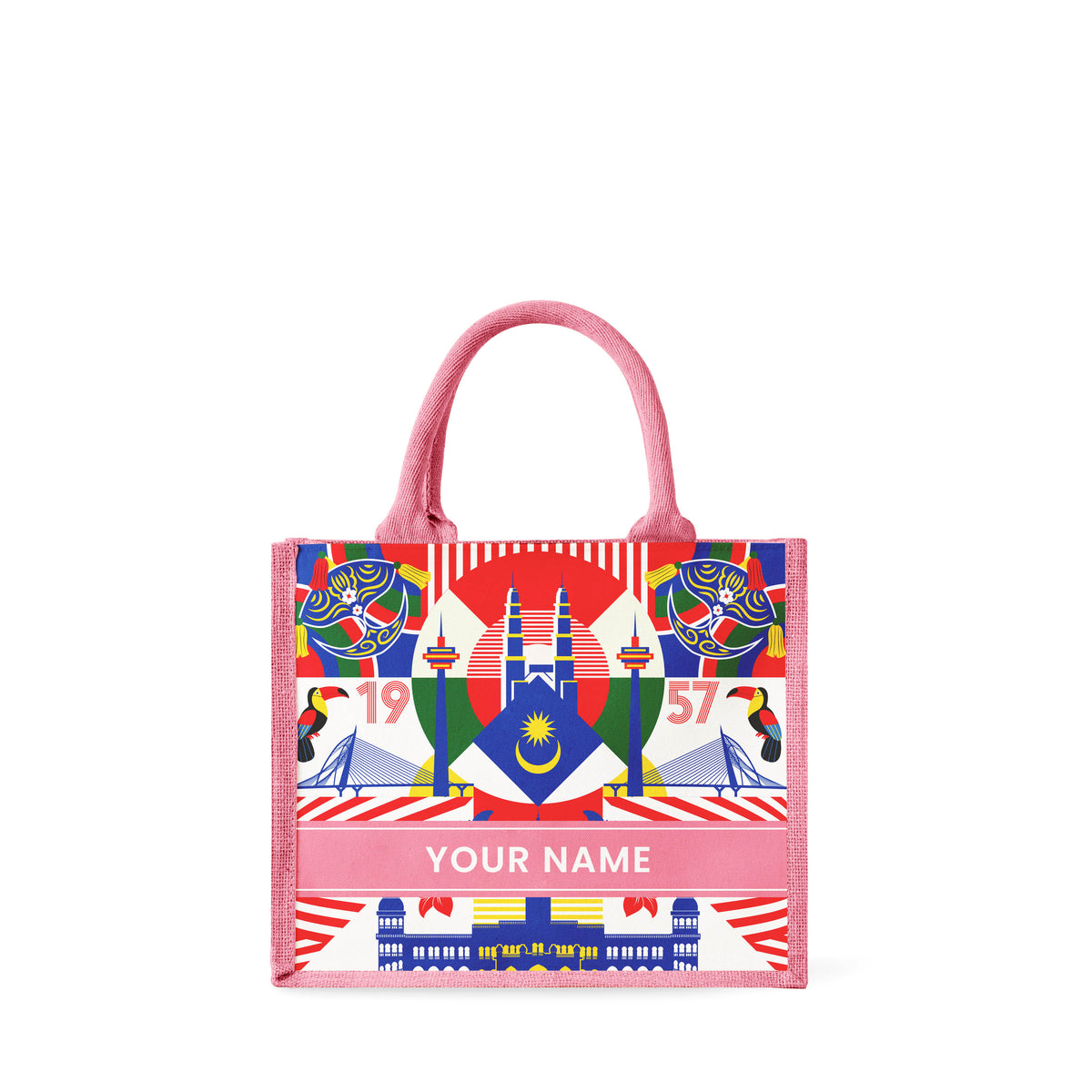 Merdeka Geometric - Jute Tote Bag