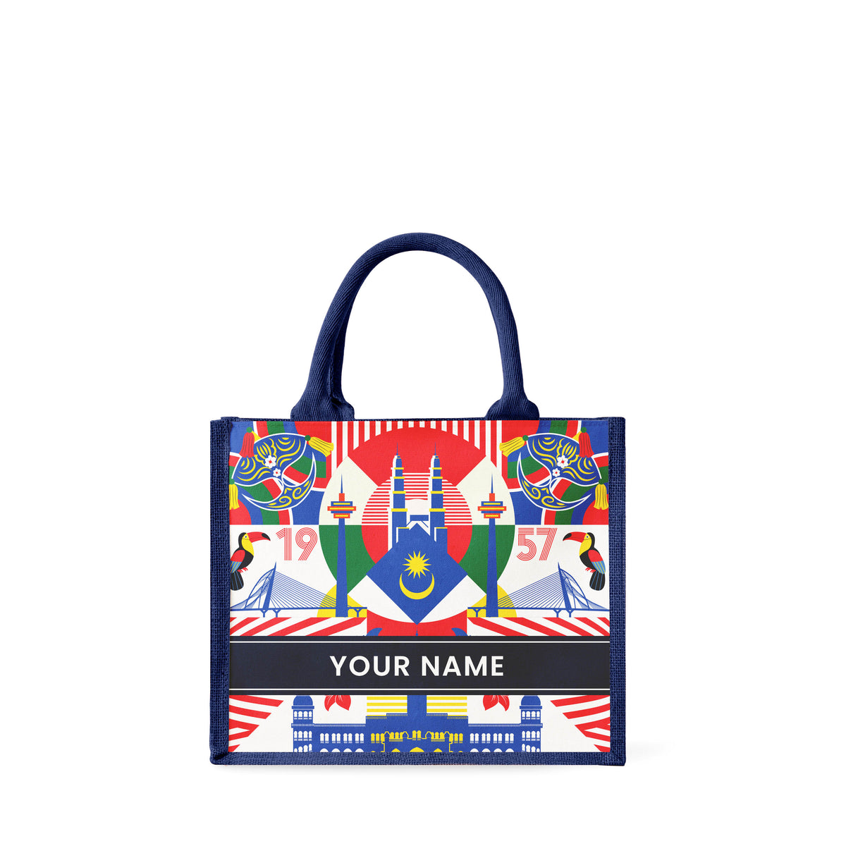 Merdeka Geometric - Jute Tote Bag