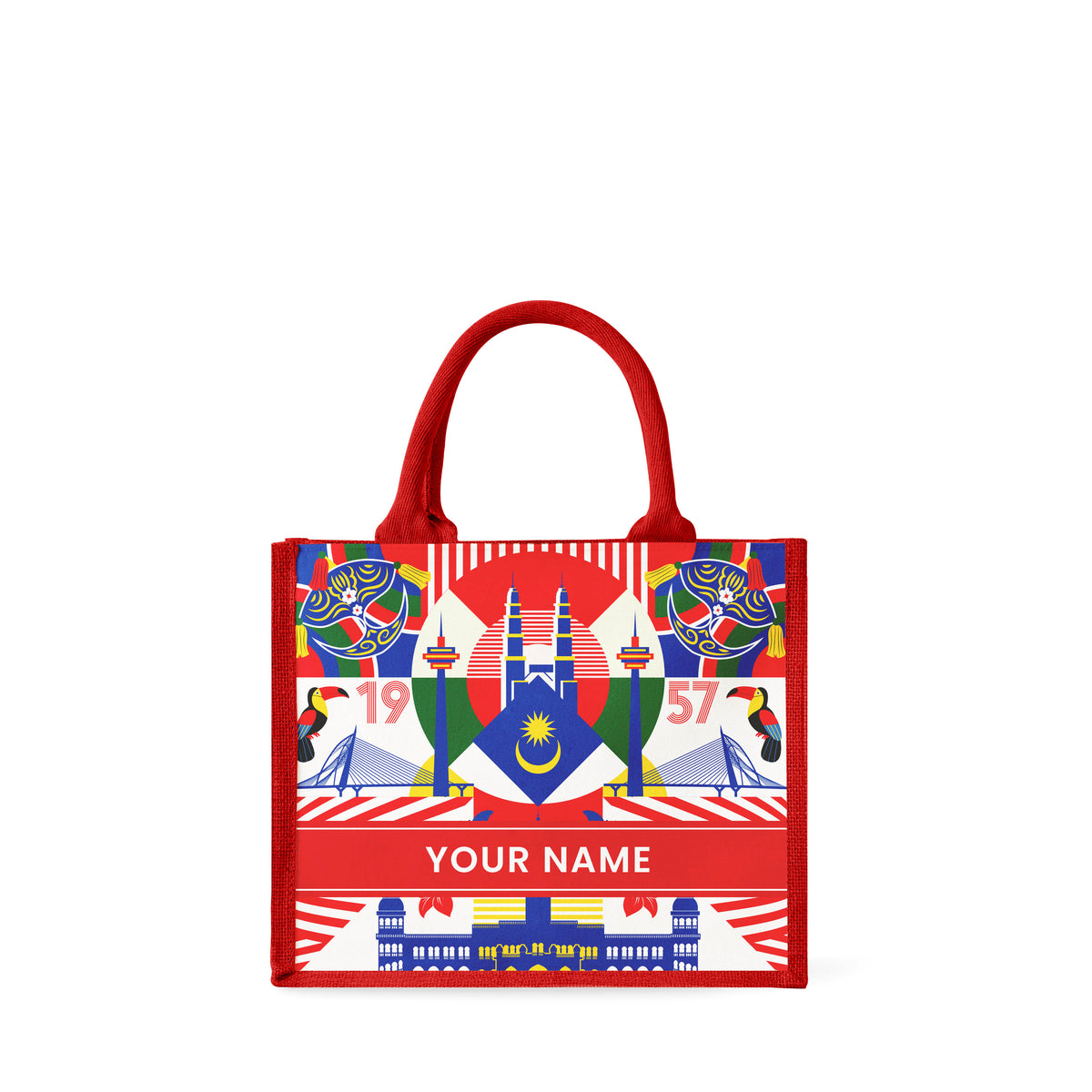 Merdeka Geometric - Jute Tote Bag