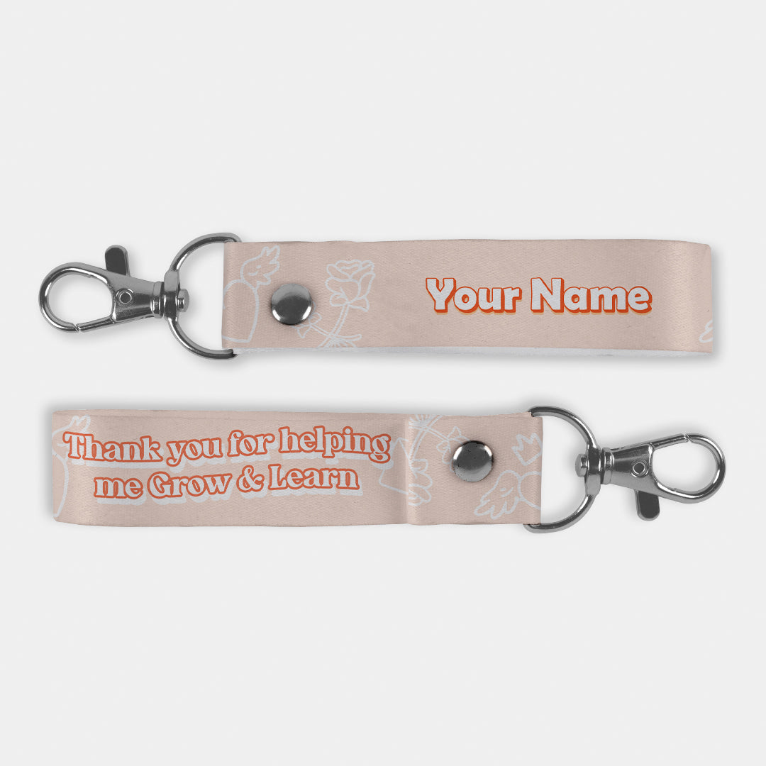 Couple Series “Grow & Learn” Keychain Lanyard (Add Name)