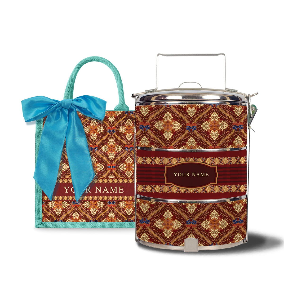 Kencono Series – Lunch Tote Bag with Three-Tier Tiffin Carrier