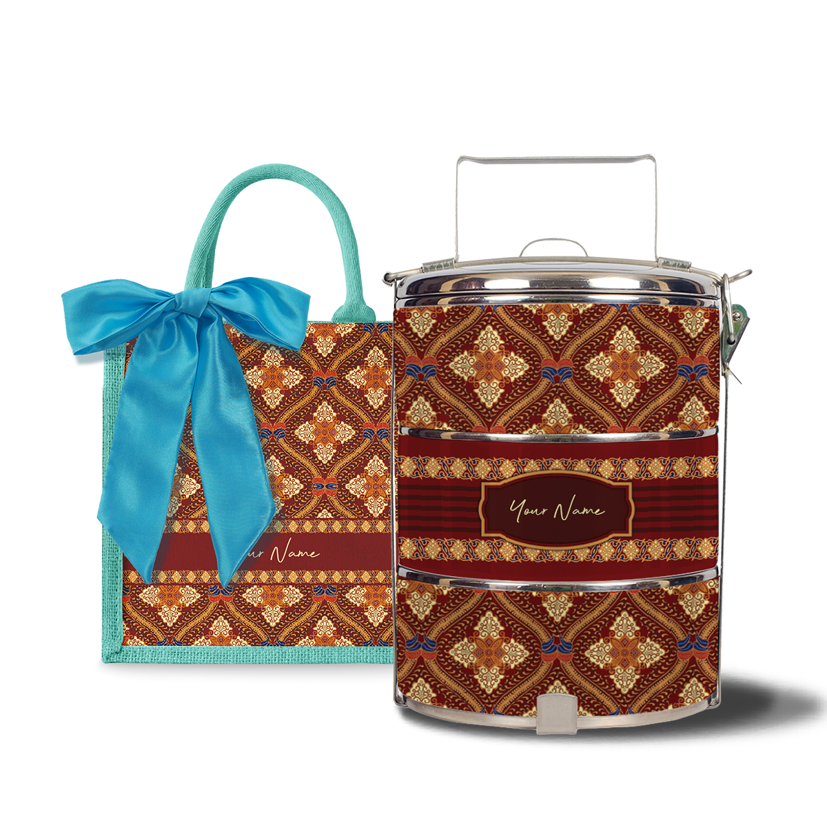 Kencono Series – Lunch Tote Bag with Three-Tier Tiffin Carrier