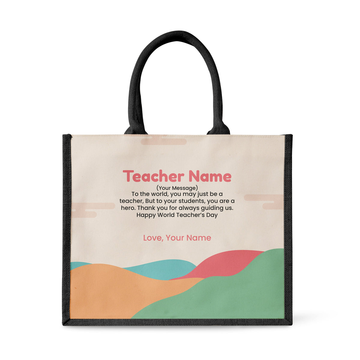 Minimalist Hill - Jute Tote Bag