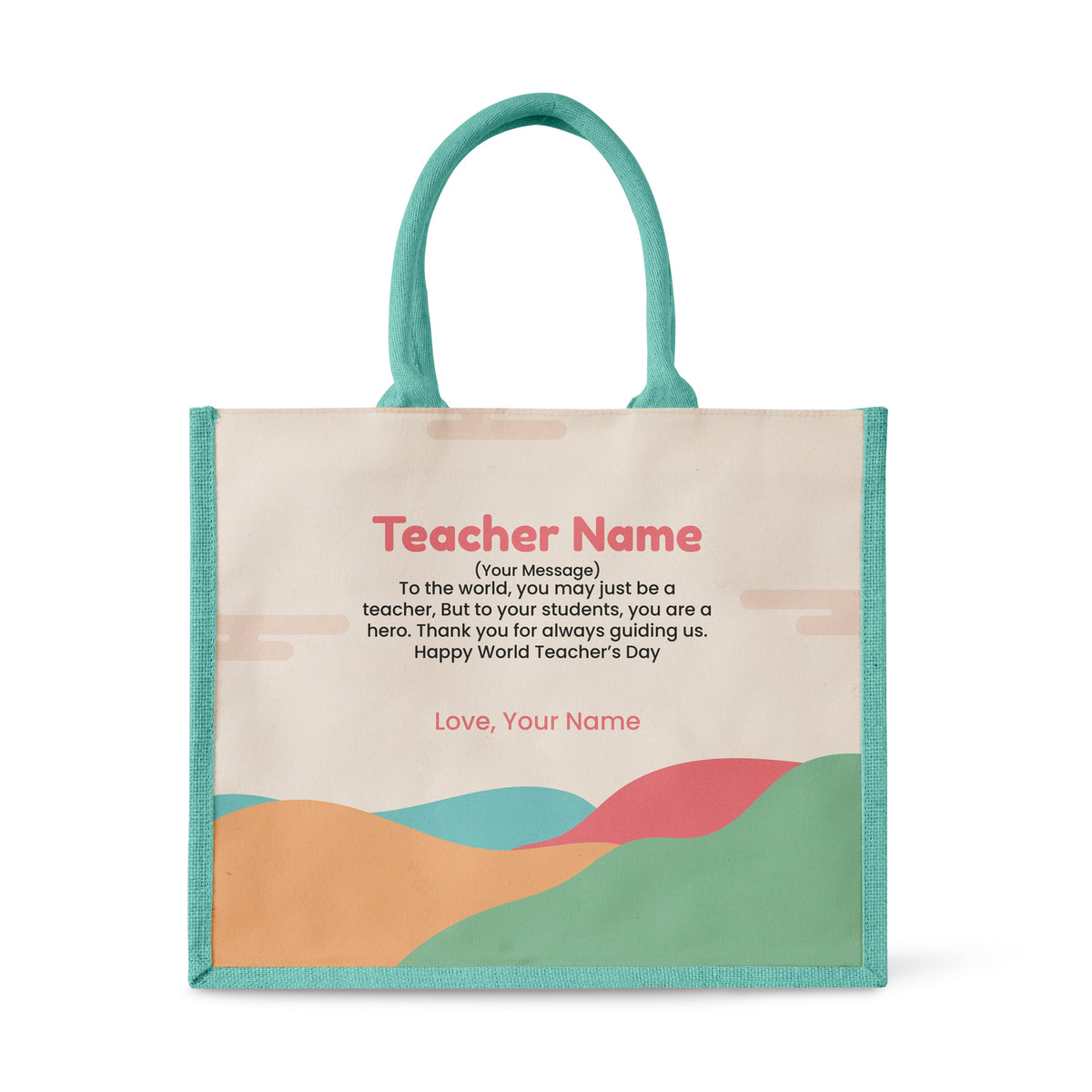 Minimalist Hill - Jute Tote Bag