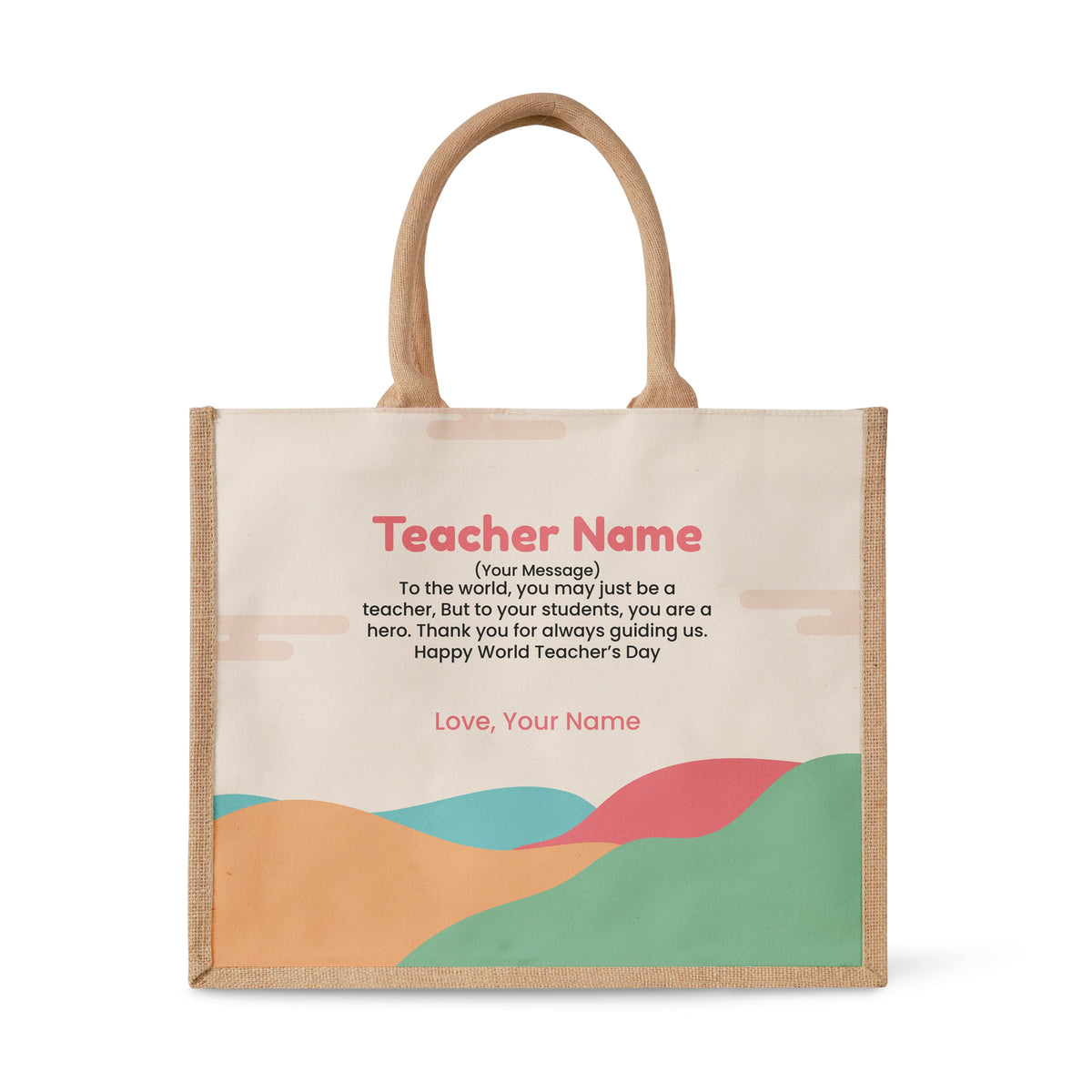 Minimalist Hill - Jute Tote Bag