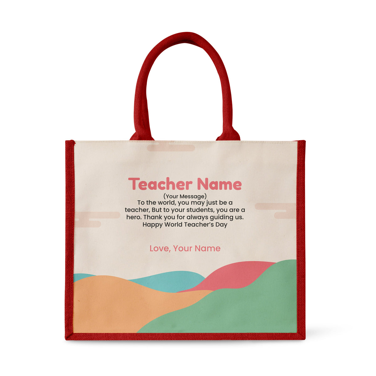 Minimalist Hill - Jute Tote Bag