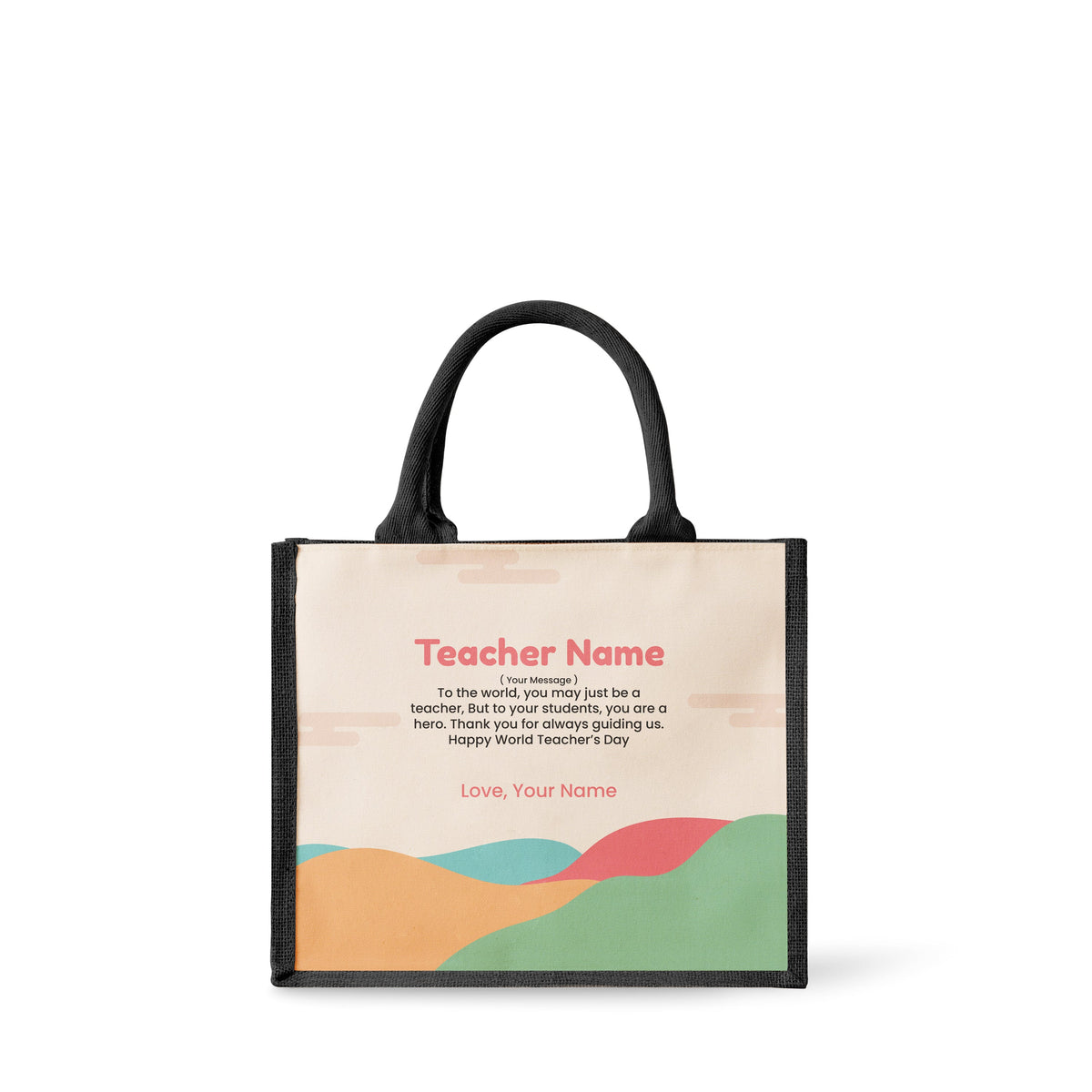 Minimalist Hill - Jute Tote Bag