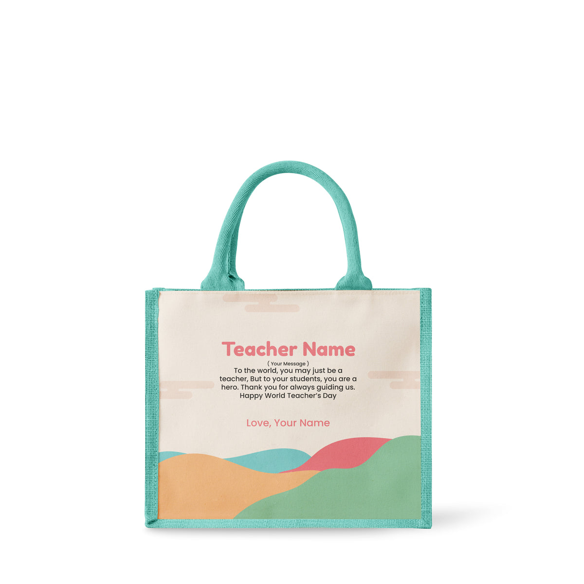 Minimalist Hill - Jute Tote Bag