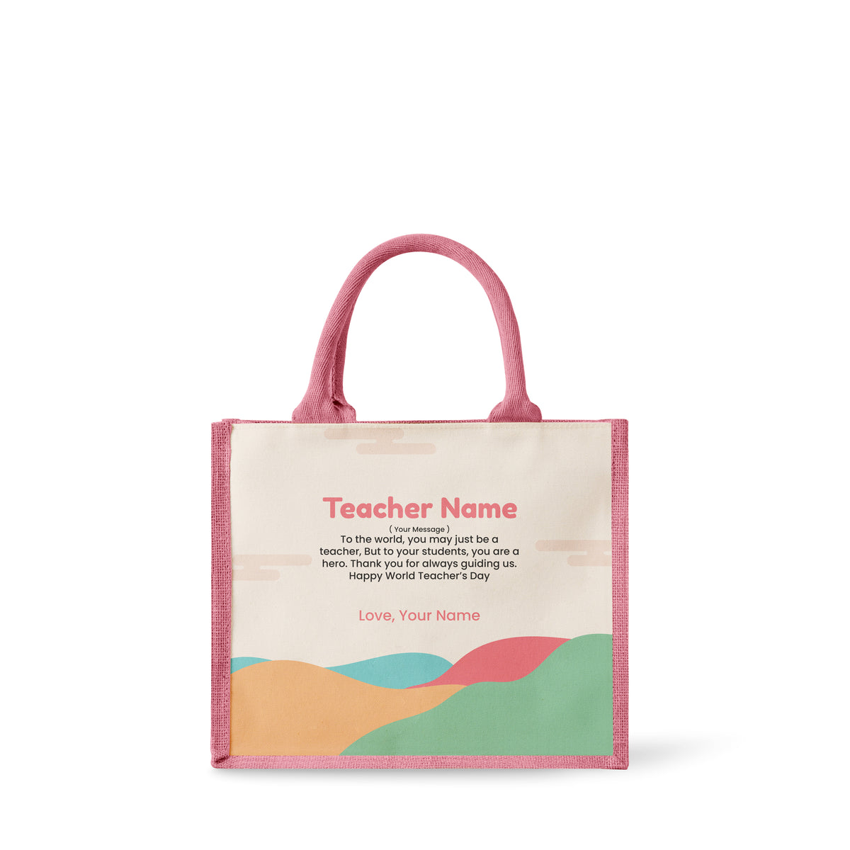 Minimalist Hill - Jute Tote Bag