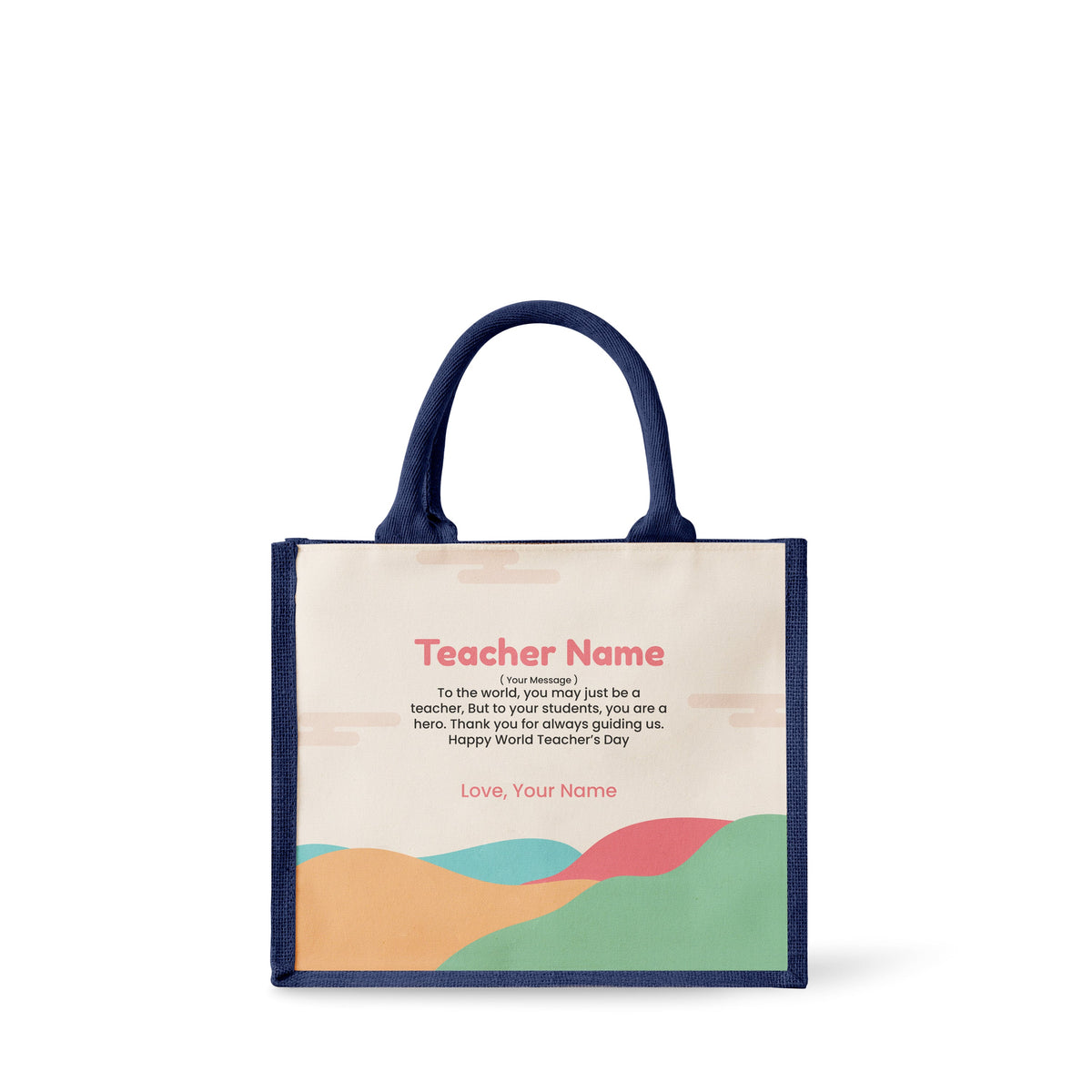 Minimalist Hill - Jute Tote Bag