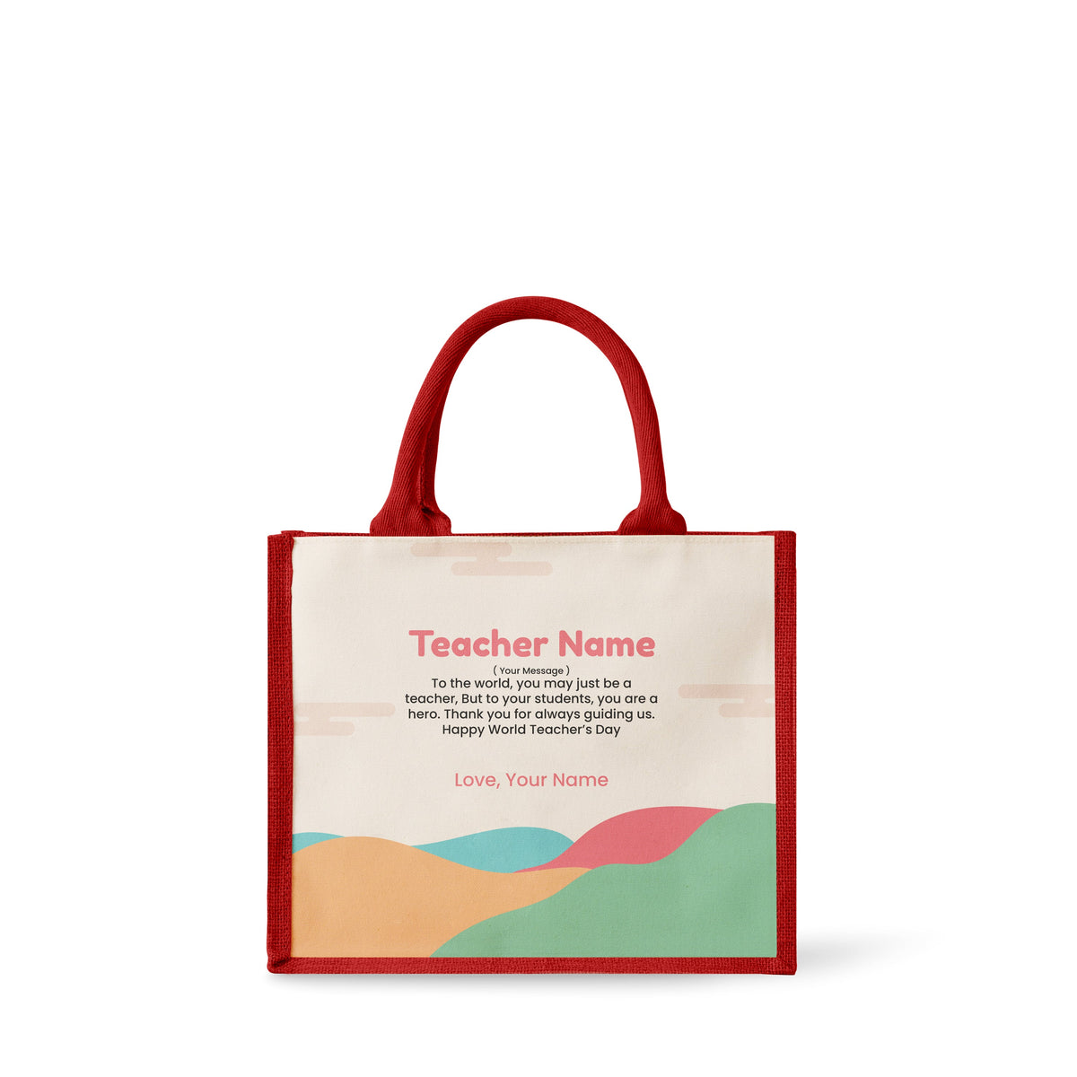 Minimalist Hill - Jute Tote Bag