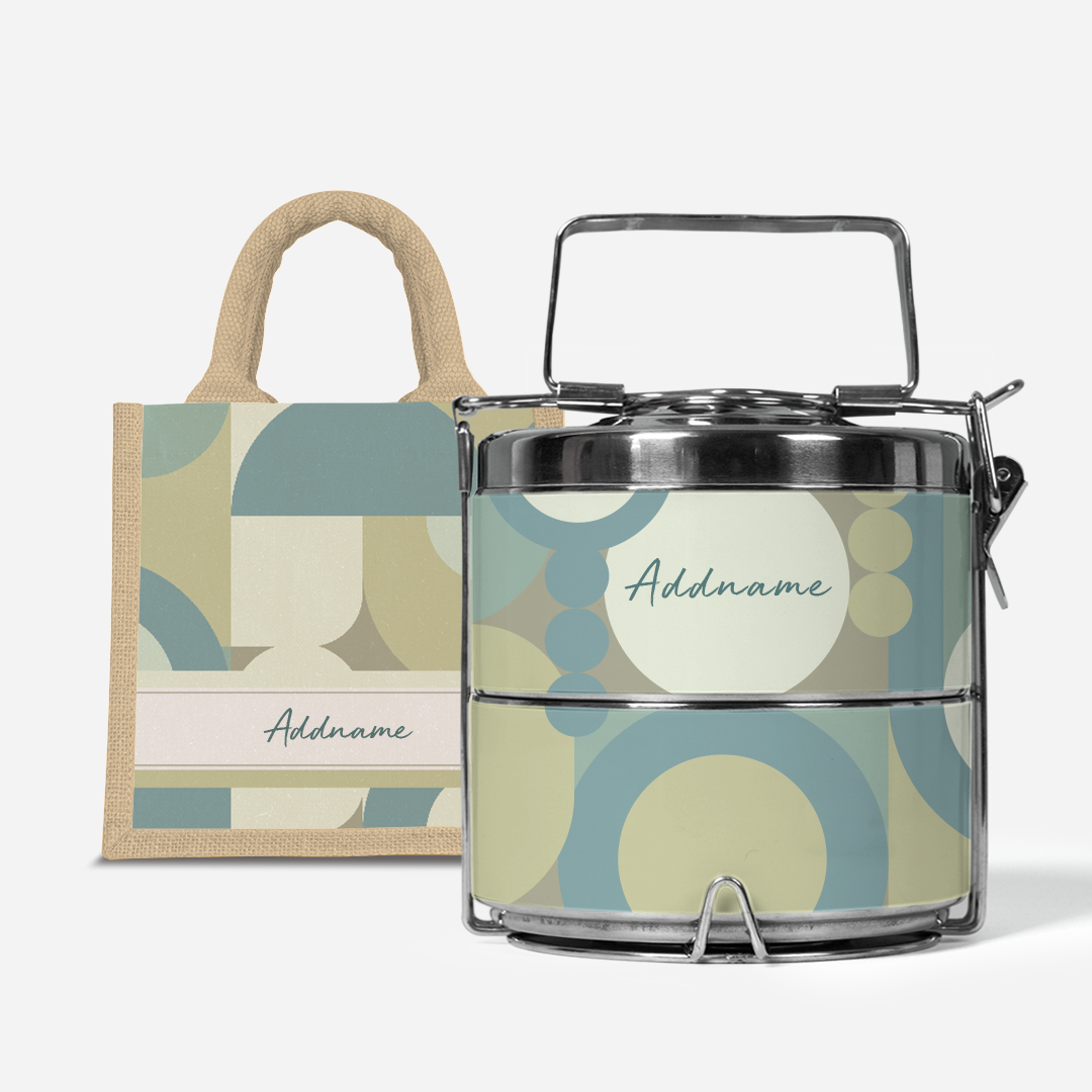 Ryn Series - Pandan - Lunch Tote Bag with Two-Tier Tiffin Carrier