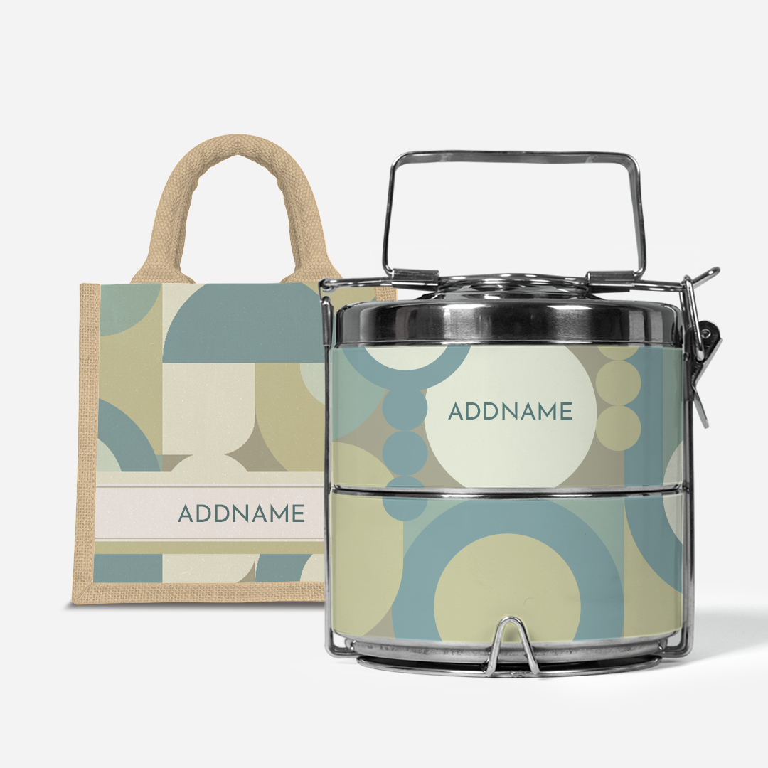 Ryn Series - Pandan - Lunch Tote Bag with Two-Tier Tiffin Carrier