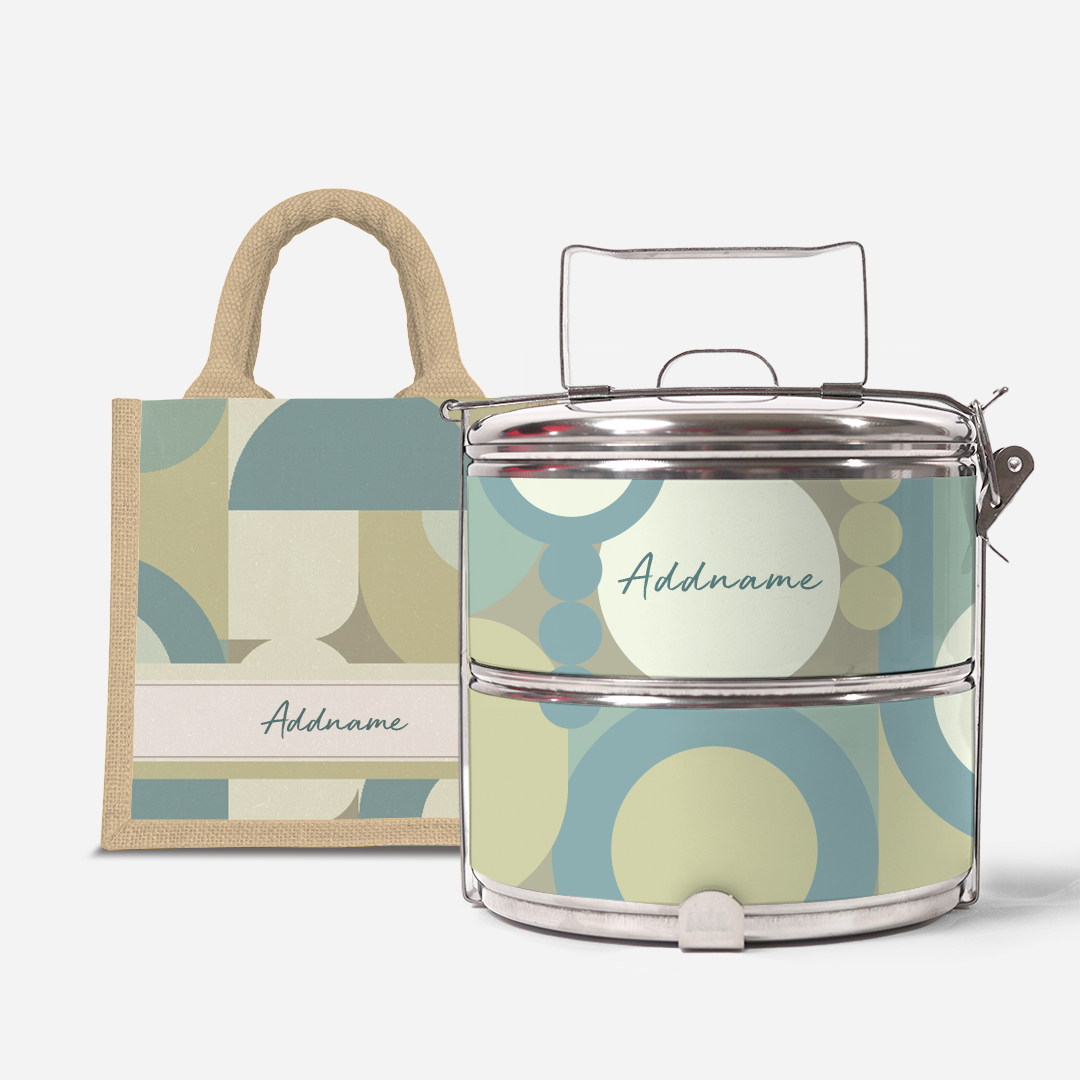 Ryn Series - Pandan - Lunch Tote Bag with Two-Tier Tiffin Carrier