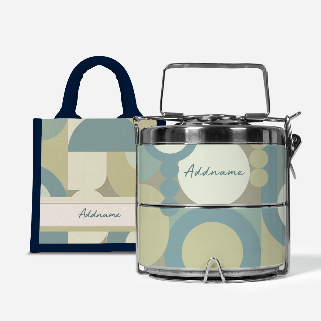 Ryn Series - Pandan - Lunch Tote Bag with Two-Tier Tiffin Carrier