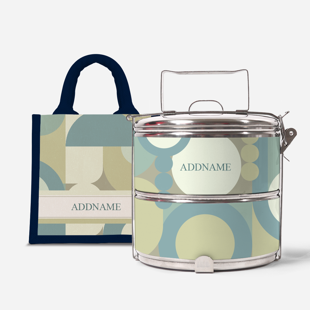 Ryn Series - Pandan - Lunch Tote Bag with Two-Tier Tiffin Carrier