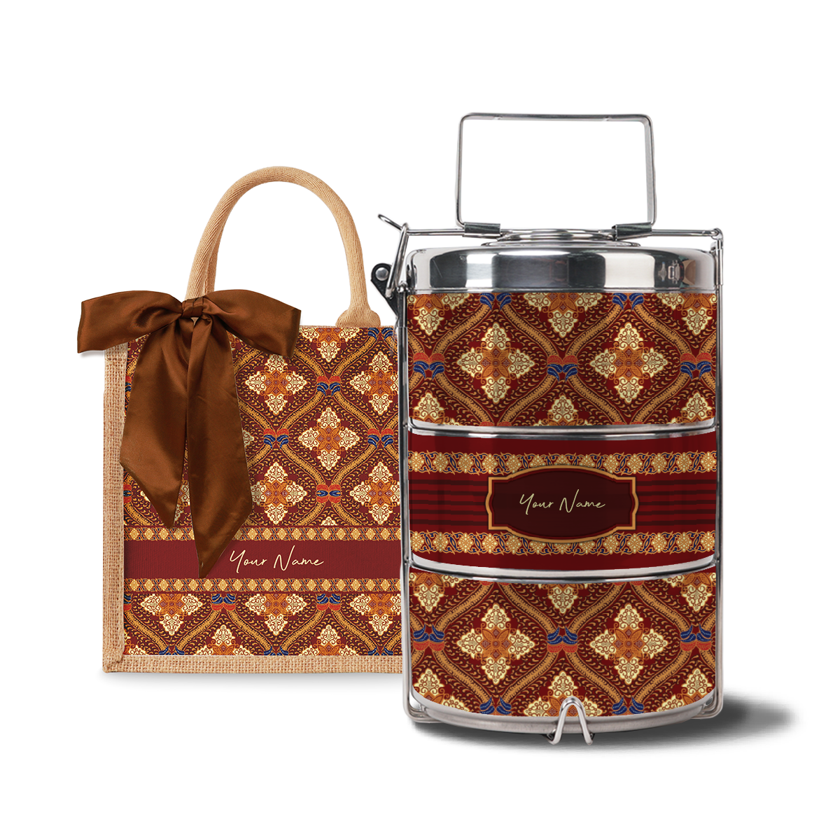 Kencono Series – Lunch Tote Bag with Three-Tier Tiffin Carrier