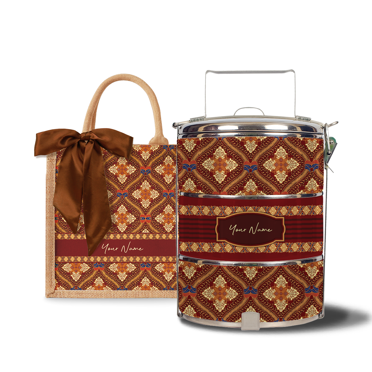 Kencono Series – Lunch Tote Bag with Three-Tier Tiffin Carrier