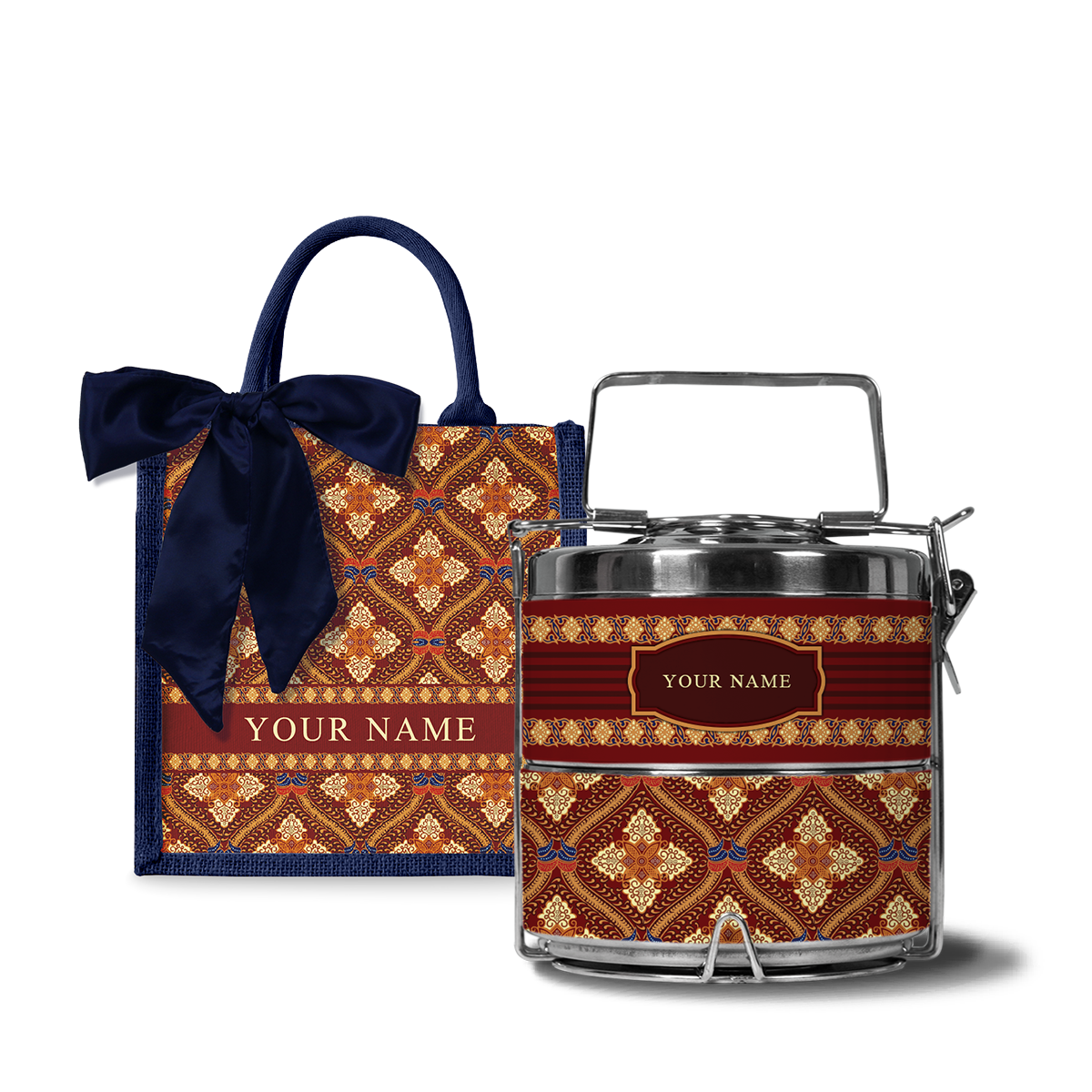 Kencono Series – Lunch Tote Bag with Two-Tier Tiffin Carrier