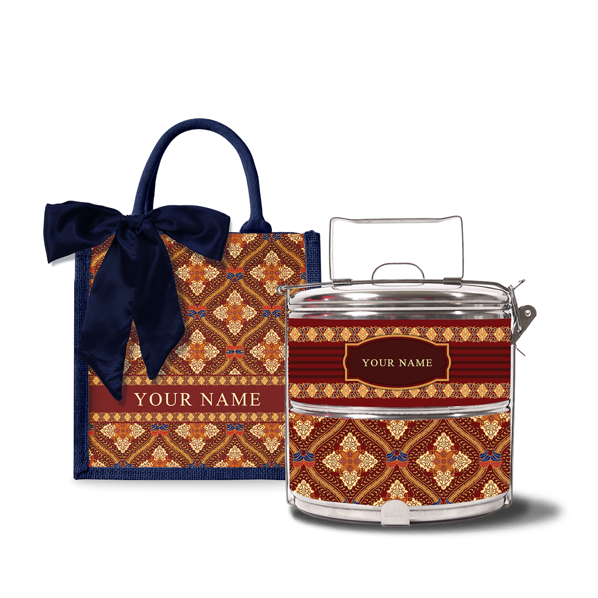 Kencono Series – Lunch Tote Bag with Two-Tier Tiffin Carrier