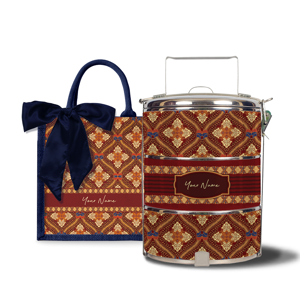 Kencono Series – Lunch Tote Bag with Three-Tier Tiffin Carrier