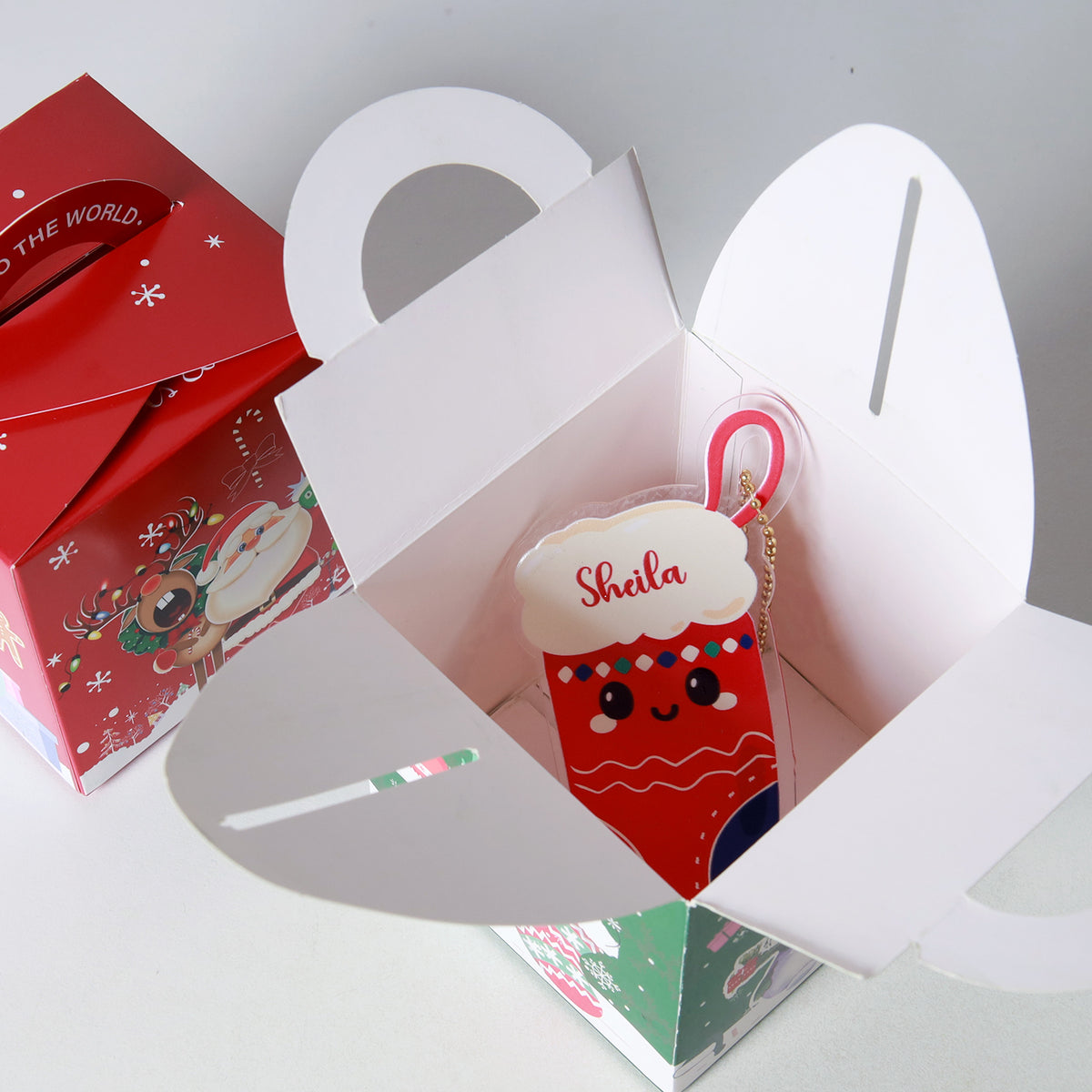 Christmas Acrylic  Xmas Hanging Christmas Sock Ornament/Keychain