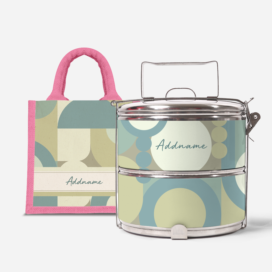 Ryn Series - Pandan - Lunch Tote Bag with Two-Tier Tiffin Carrier