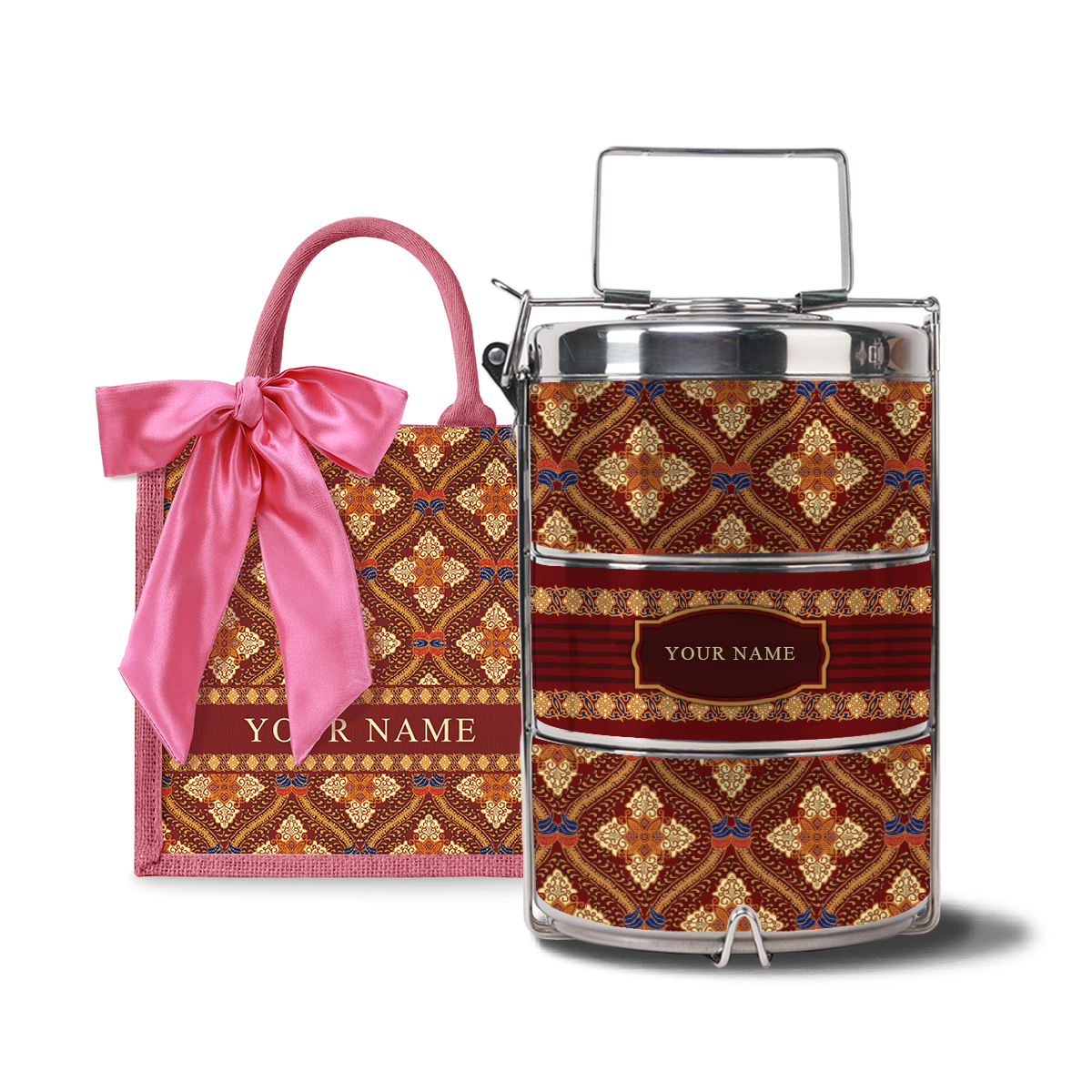 Kencono Series – Lunch Tote Bag with Three-Tier Tiffin Carrier