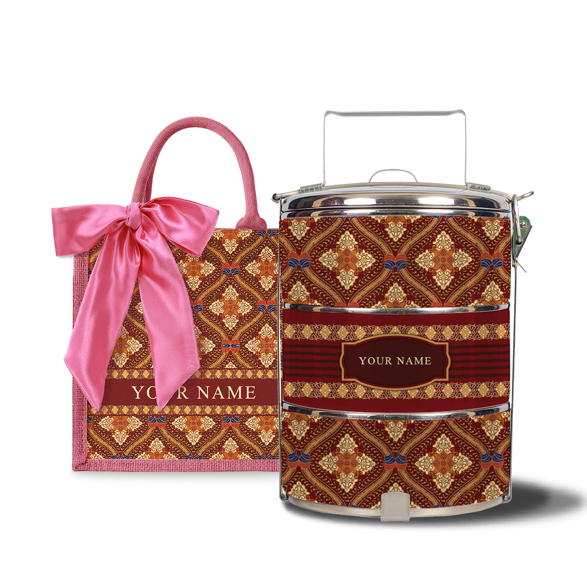 Kencono Series – Lunch Tote Bag with Three-Tier Tiffin Carrier