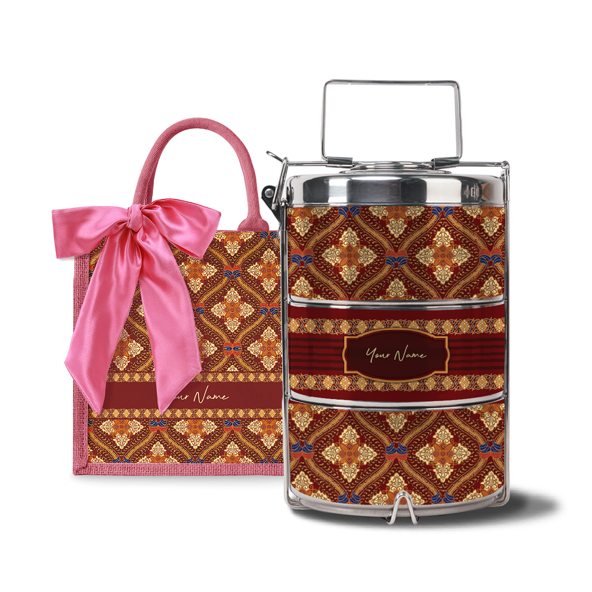 Kencono Series – Lunch Tote Bag with Three-Tier Tiffin Carrier