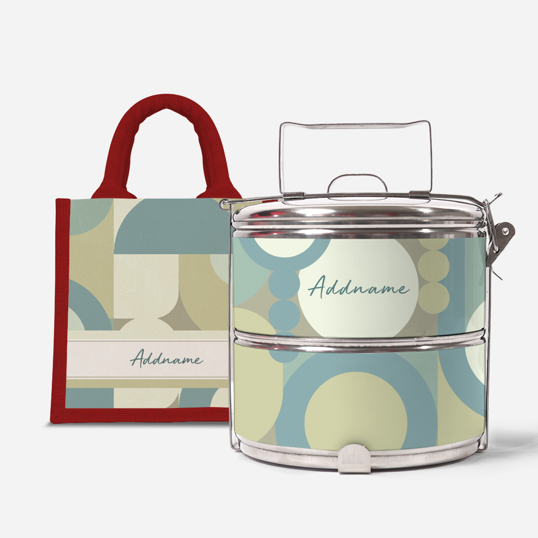 Ryn Series - Pandan - Lunch Tote Bag with Two-Tier Tiffin Carrier