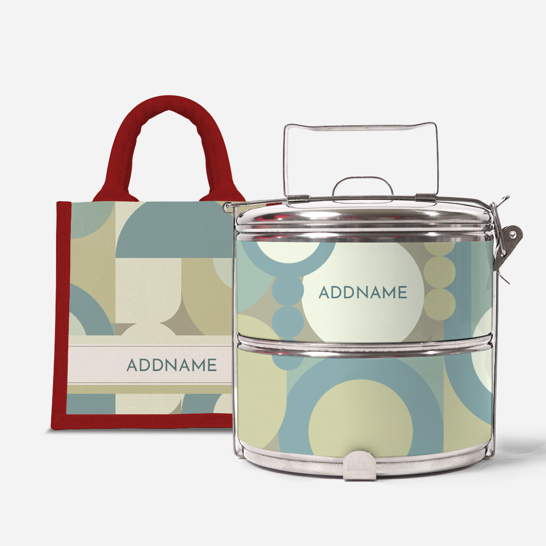 Ryn Series - Pandan - Lunch Tote Bag with Two-Tier Tiffin Carrier