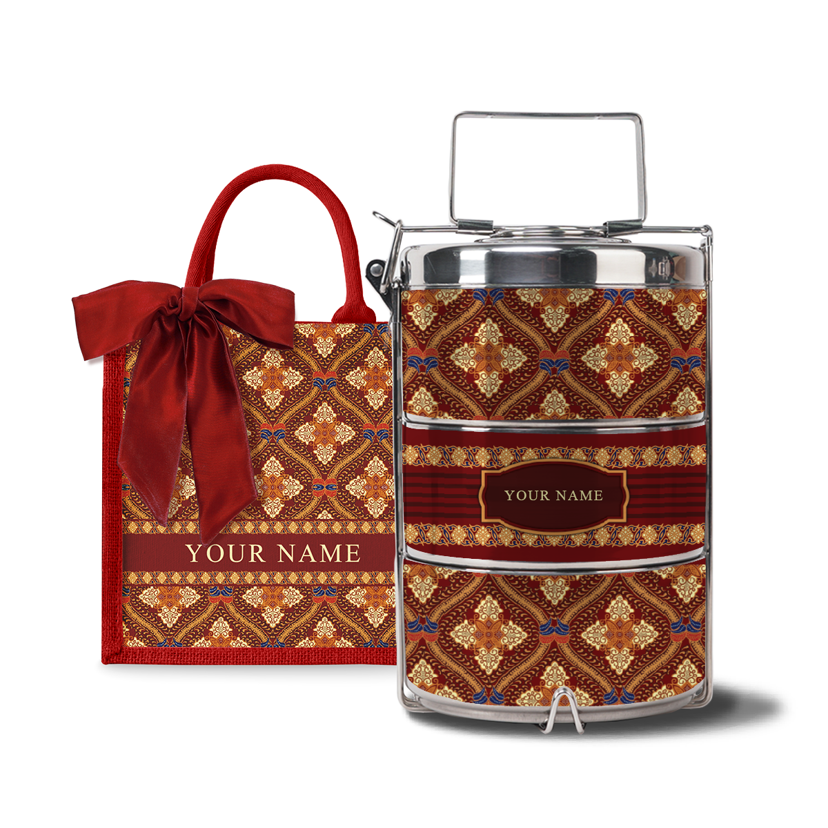 Kencono Series – Lunch Tote Bag with Three-Tier Tiffin Carrier