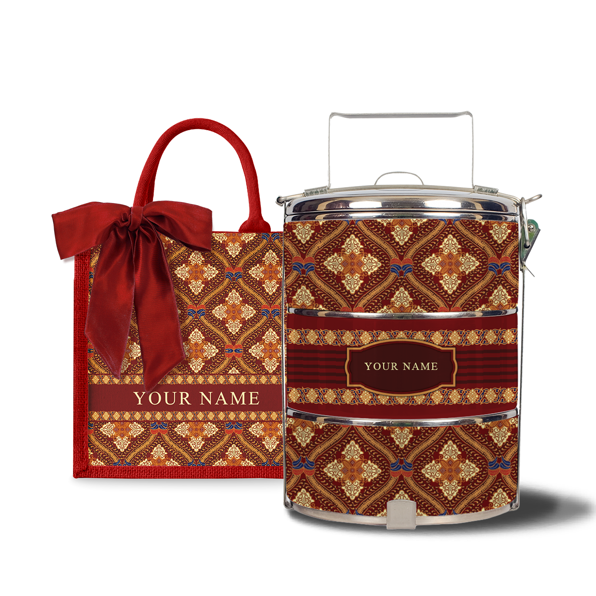 Kencono Series – Lunch Tote Bag with Three-Tier Tiffin Carrier