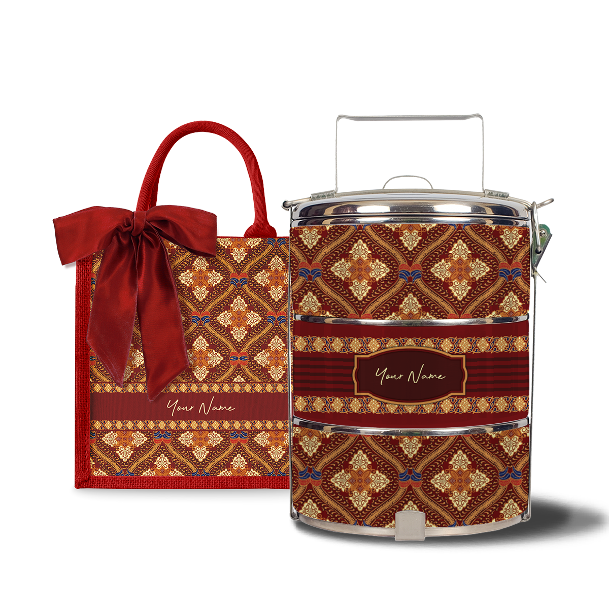 Kencono Series – Lunch Tote Bag with Three-Tier Tiffin Carrier