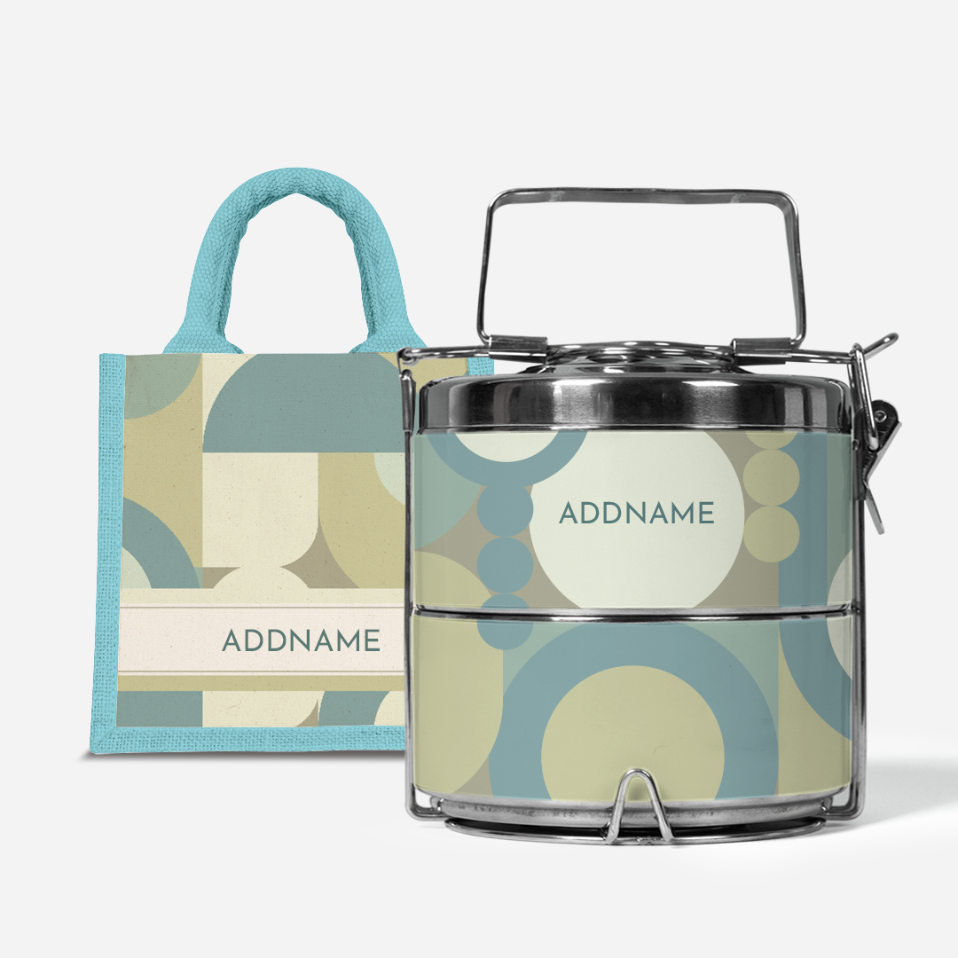 Ryn Series - Pandan - Lunch Tote Bag with Two-Tier Tiffin Carrier