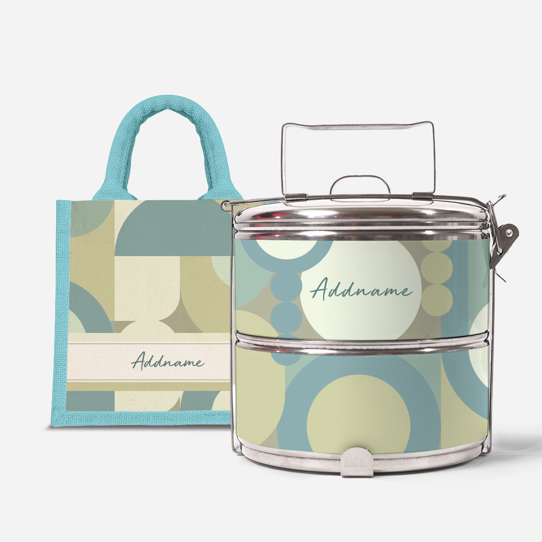 Ryn Series - Pandan - Lunch Tote Bag with Two-Tier Tiffin Carrier